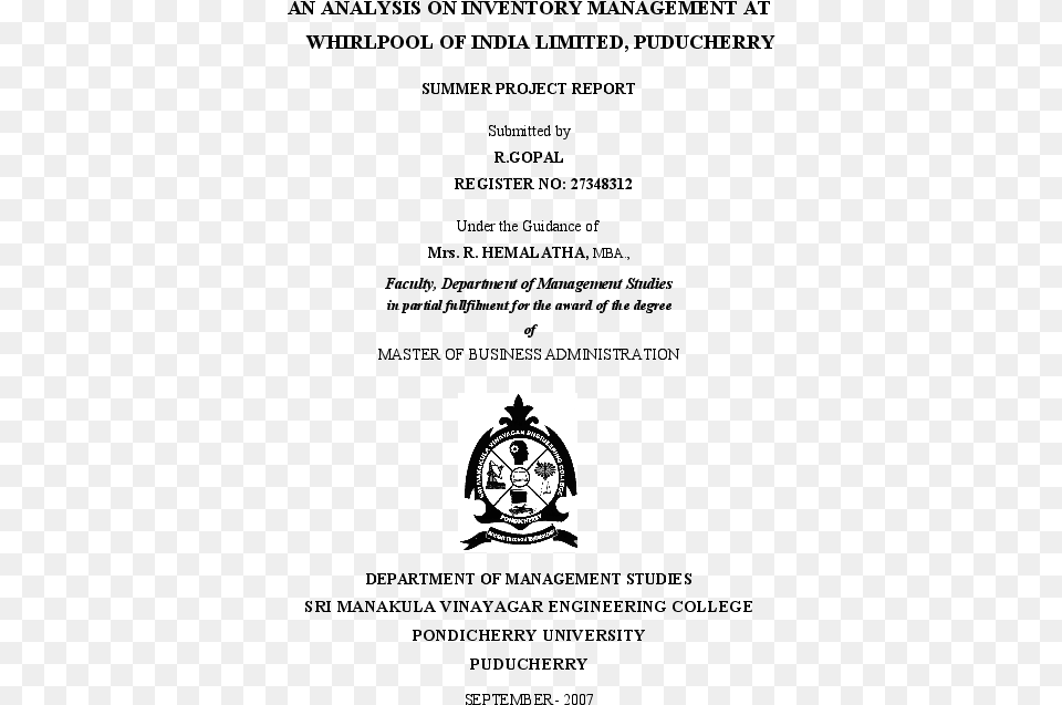 Sri Manakula Vinayagar Engineering College, Logo Free Png