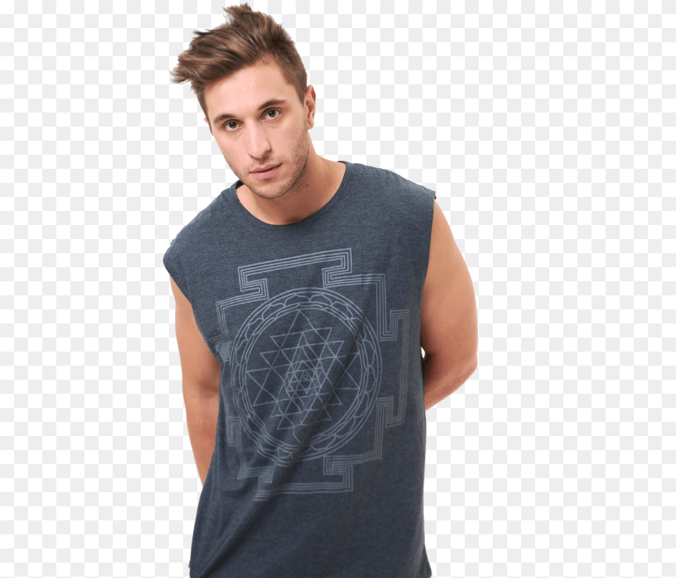 Sri Yantra Print Tank Topclass Pocket, Clothing, T-shirt, Boy, Male Png Image