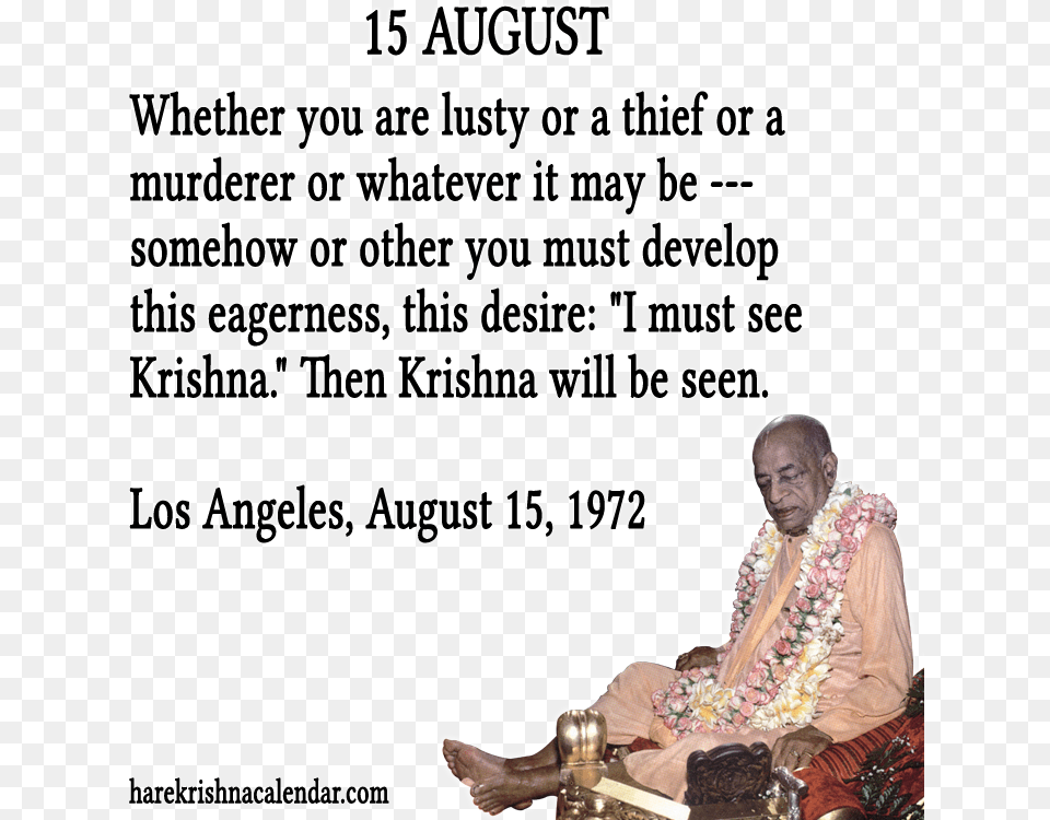 Srila Prabhupada Quotes For Month August15 Prabhupada Quotes On Prasadam, Plant, Flower, Flower Arrangement, Person Free Png