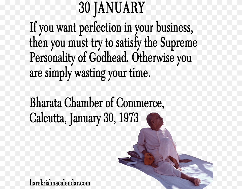 Srila Prabhupada Quotes For Month January Quotes About January Month, Adult, Person, Man, Male Free Png