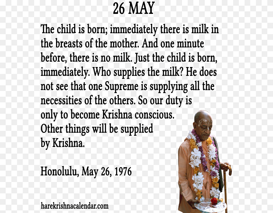 Srila Prabhupada Quotes For Month May May 26 Born Quotes, Accessories, Ornament, Plant, Flower Arrangement Free Png Download