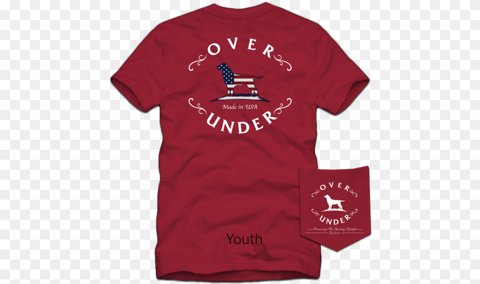 Ss Youth Flag Logo Garnet Over And Under Shirts, Clothing, Shirt, T-shirt Png Image