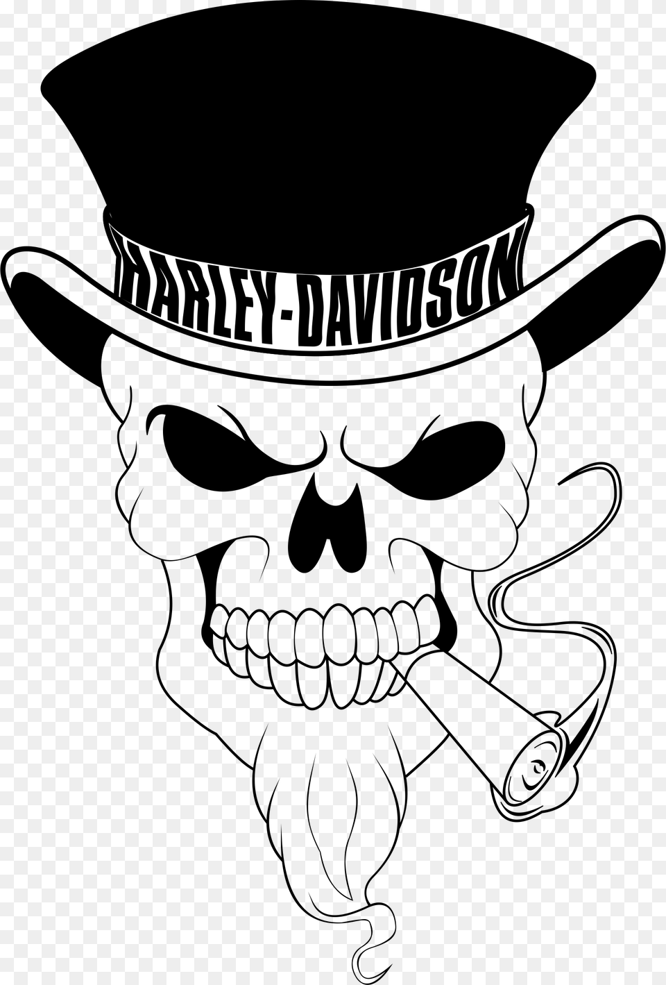 Ssckull Clipart Harley Clip Art Harley Davidson Logo, Stencil, Person, Drawing, Clothing Free Png
