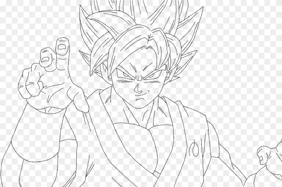 Ssgss Goku Drawings Ssgss Goku Lineart, Gray Png Image