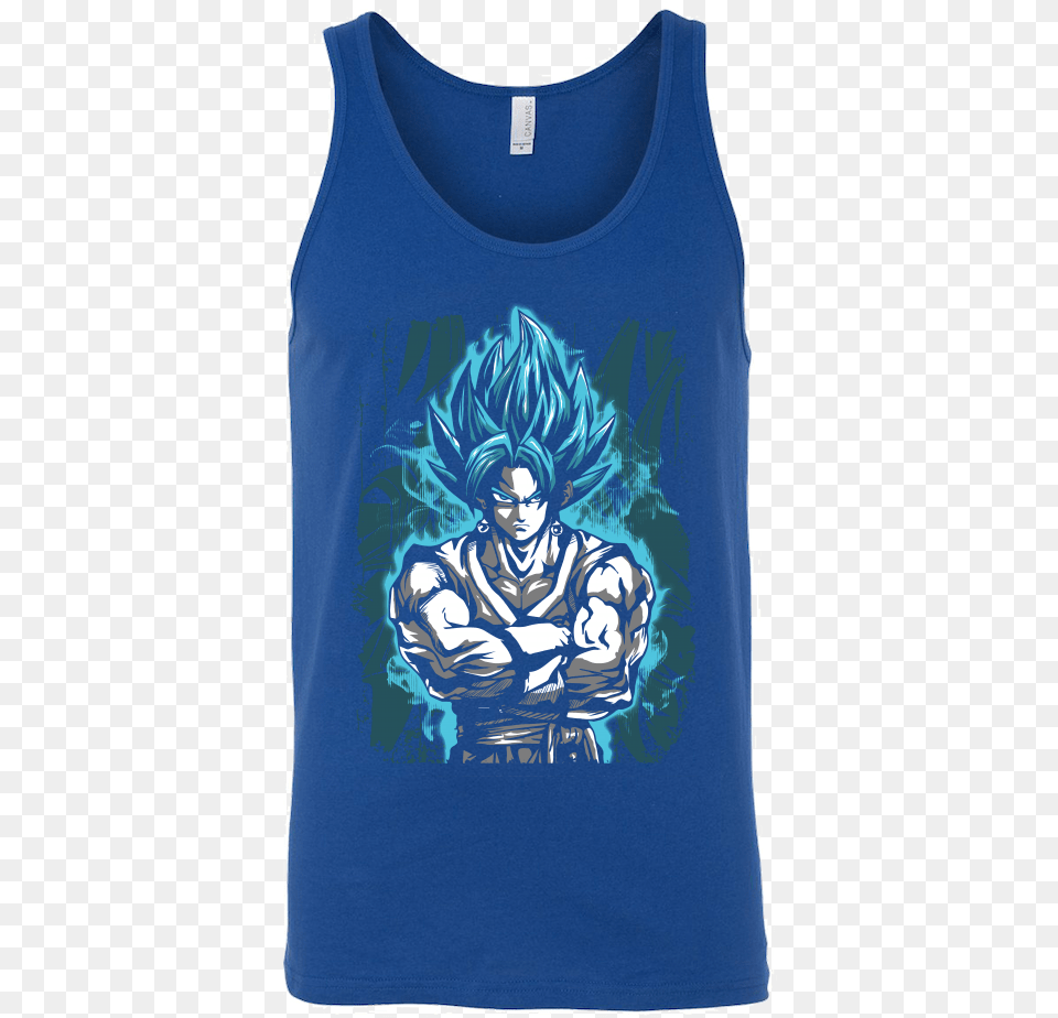 Ssj Vegito God Blue T Shirt, Clothing, Tank Top, Adult, Male Free Transparent Png