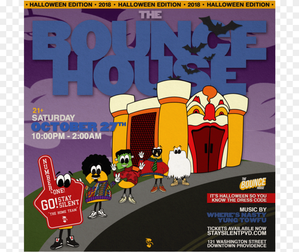 Sspvd Events Bouncehallow Cartoon, Advertisement, Poster, Female, Person Png Image