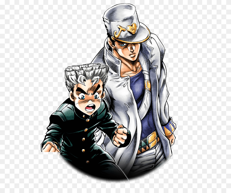 Ssr Jotaro Kujo And Koichi Hirose, Book, Comics, Publication, Adult Free Png