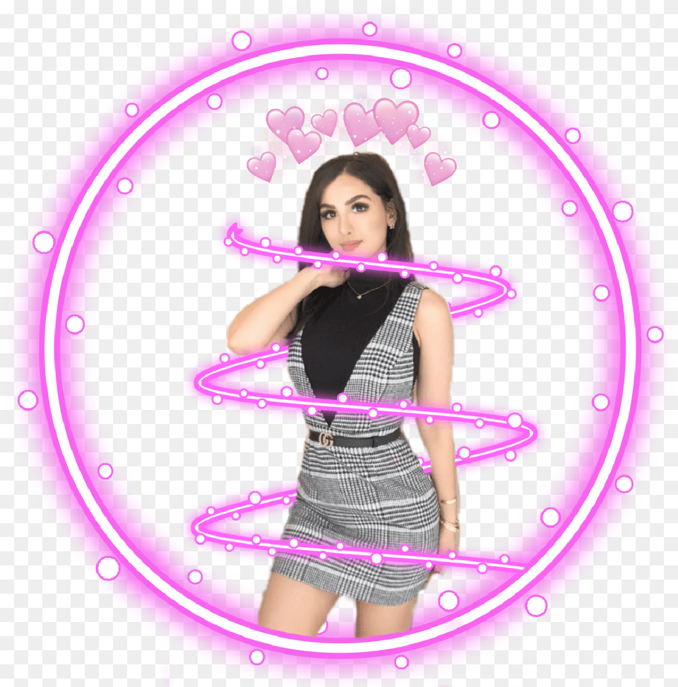 Sssniperwolf Pretty Youtuber Swirl Hearts Neon Red Circle, Face, Head, Purple, Portrait Free Png Download