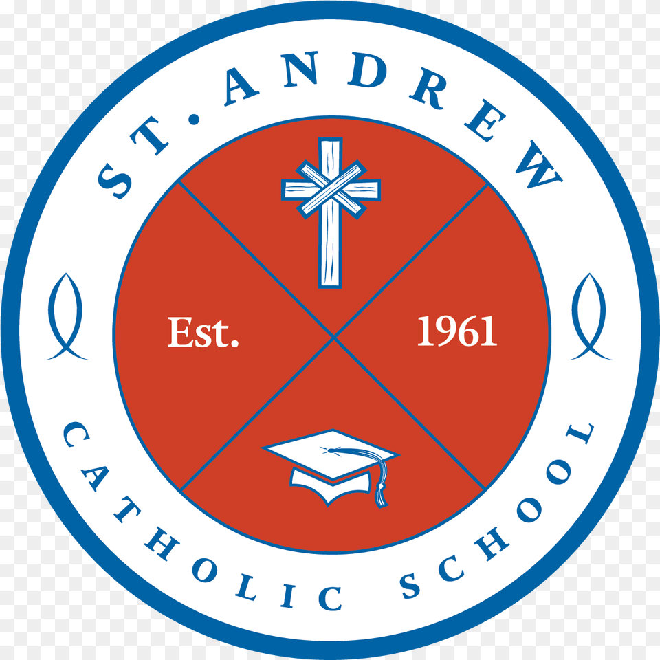 St Andrew Catholic School In Orlando St Andrew Catholic School Logo, Disk, Analog Clock, Clock Free Png