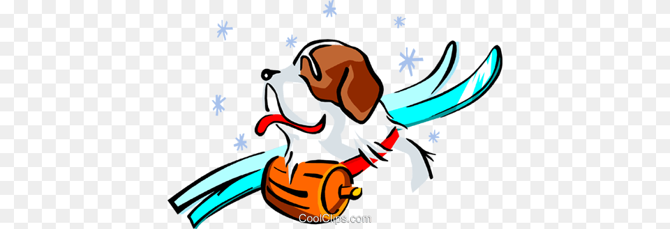 St Bernard Ski Patrol Royalty Free Vector Clip Art Illustration, Animal, Canine, Dog, Hound Png