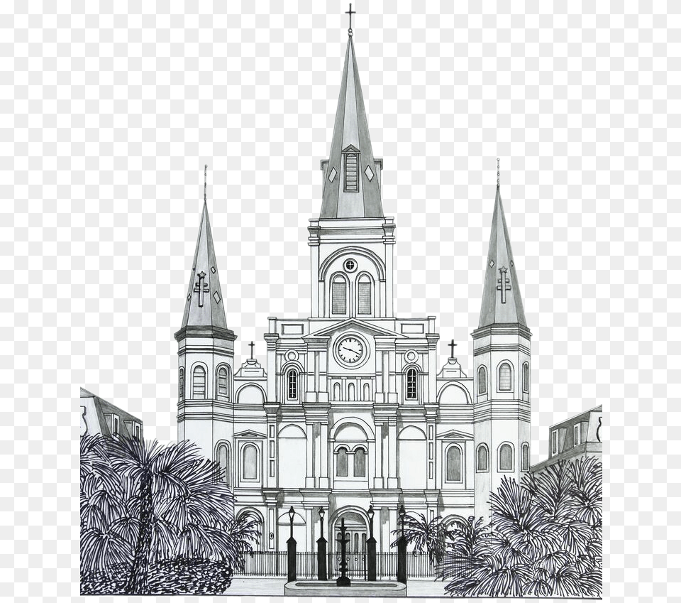 St Louis Cathedral, Tower, Spire, Clock Tower, Church Png