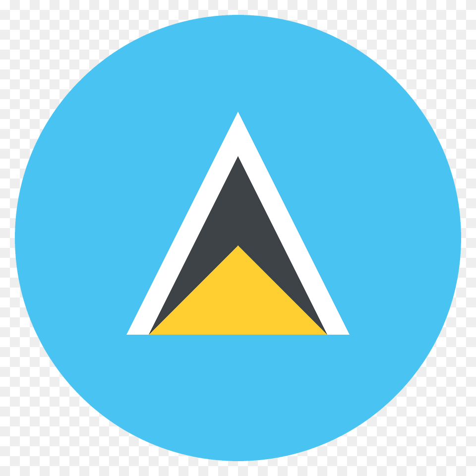 St Lucia Flag Emoji Clipart, Triangle, Disk Free Transparent Png