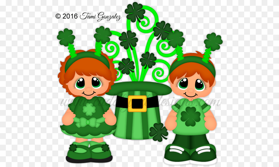 St Patrick Cuties Cartoon, Green, Baby, Person, Face Free Transparent Png