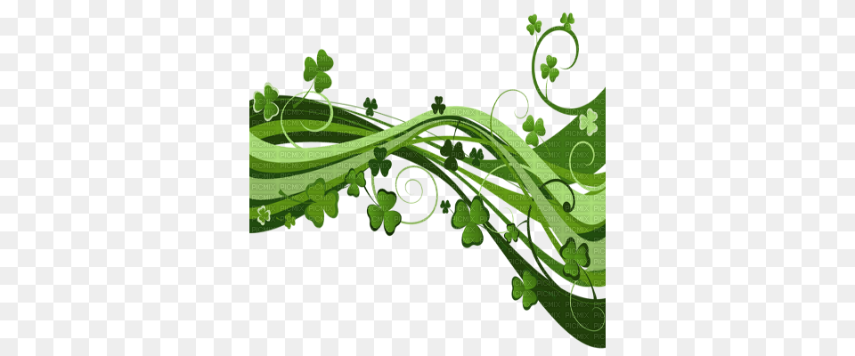 St Patrick Day Border Leaves Shamrock, Art, Floral Design, Graphics, Green Png