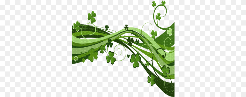 St Patrick Day Border Leaves Shamrock St Patrick Day, Art, Floral Design, Graphics, Green Png Image
