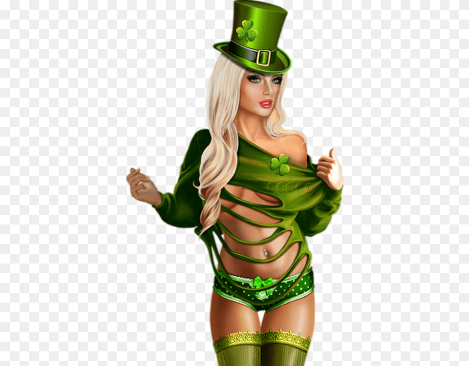 St Patrick Femme Tube St Patrick, Adult, Clothing, Costume, Elf Png