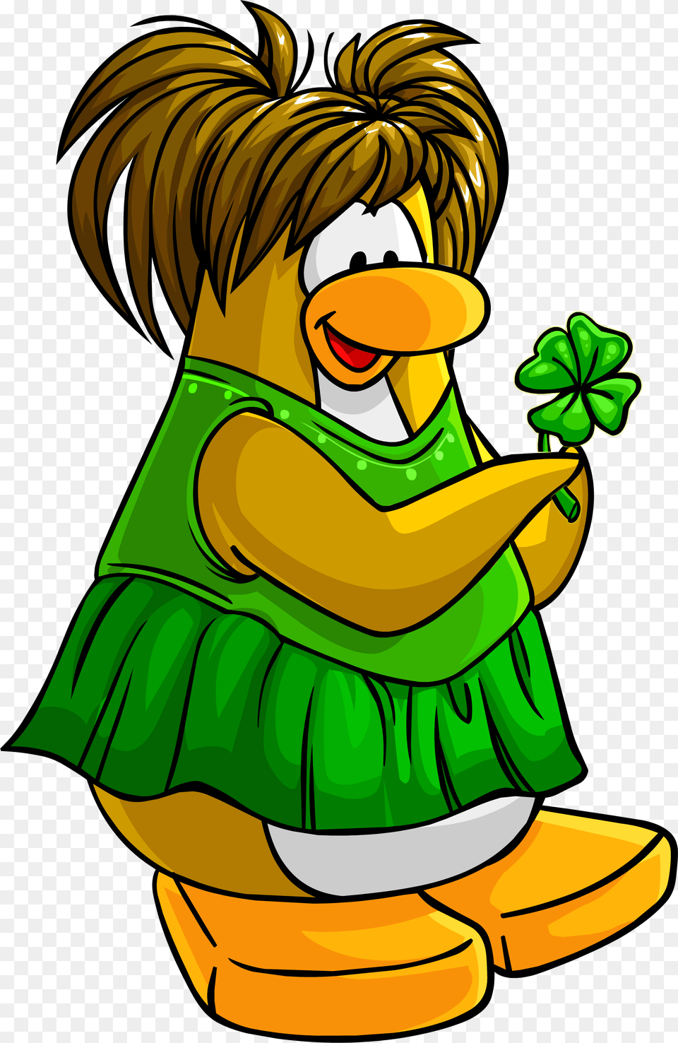 St Patrick S Day Postcard Club Penguin, Person, Cartoon Free Png Download