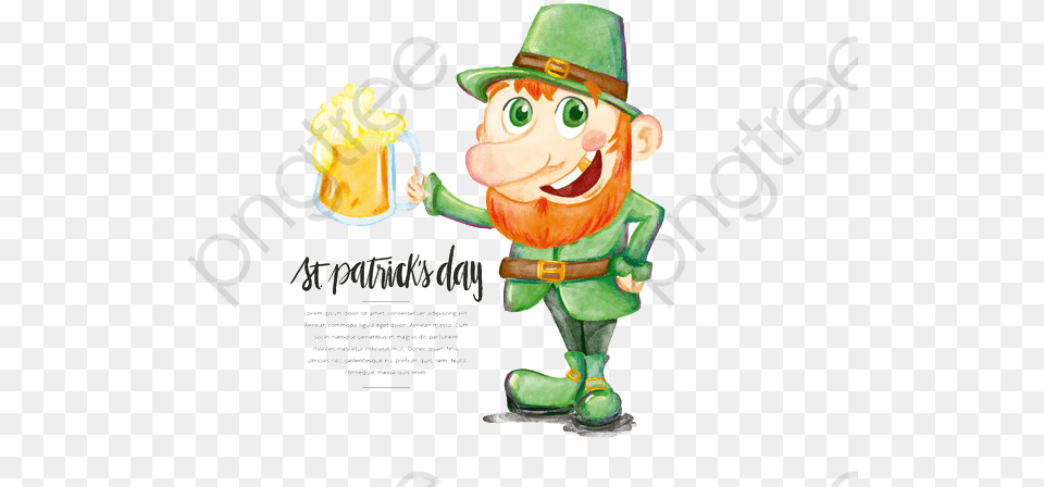 St Patrick39s Day Cartoons, Advertisement, Poster, Elf, Cream Free Png
