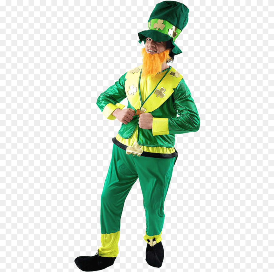 St Patrick39s Leprechaun Costume Leprechaun Dress Up Transparent, Clothing, Person, Adult, Beard Png