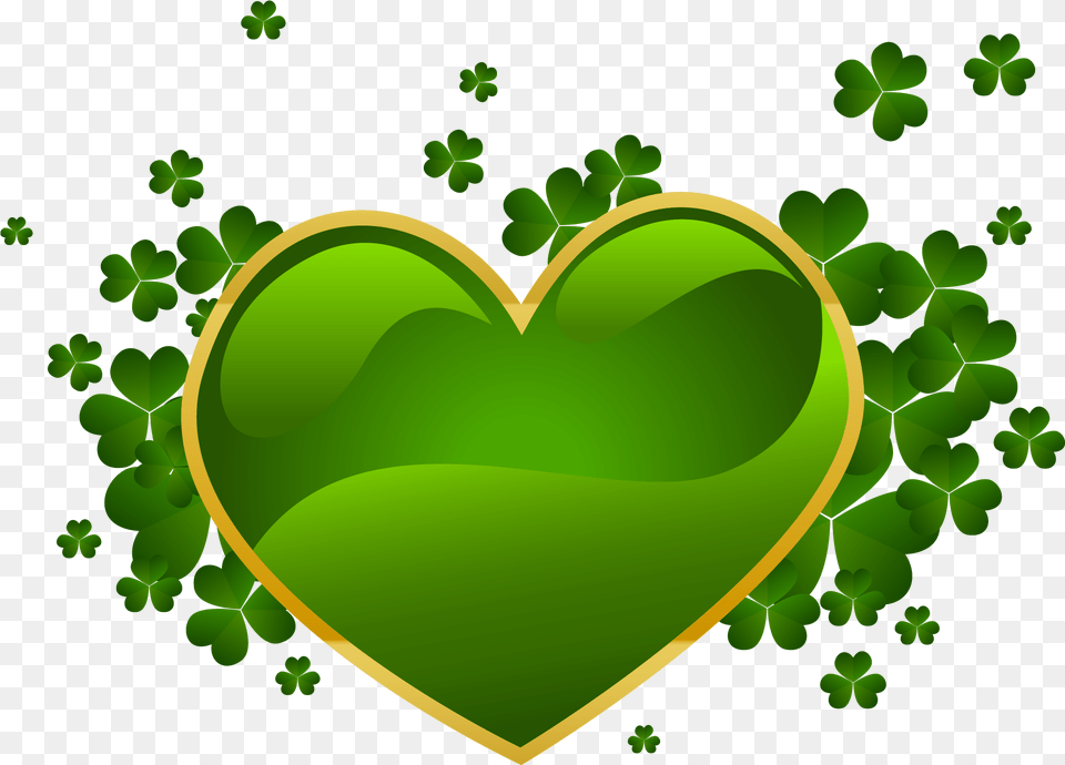 St Patricks Day, Green, Heart, Plant Png Image