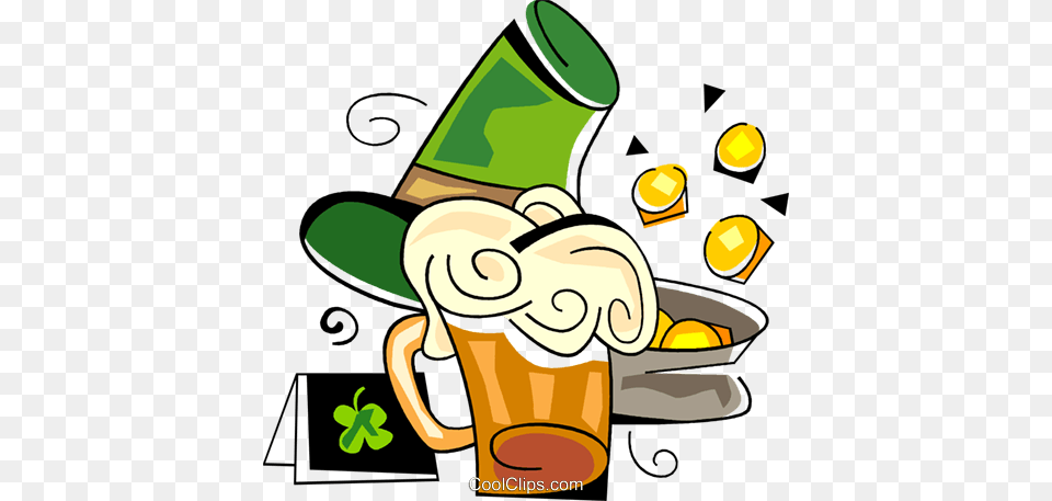 St Patricks Day Beer And Pot Of Gold Royalty Free Vector Clip, Alcohol, Beverage, Cup, Dynamite Png Image
