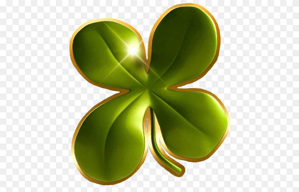 St Patricks Day Clipart Transparent Four Leaf Clover, Plant, Green, Accessories, Jewelry Png Image
