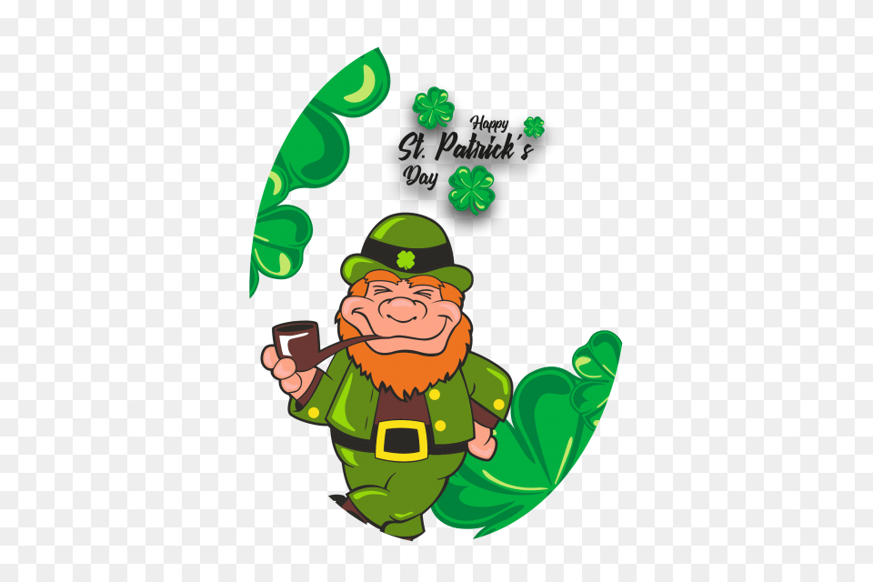 St Patricks Day Four Leaf Clover, Green, Baby, Person, Cartoon Png