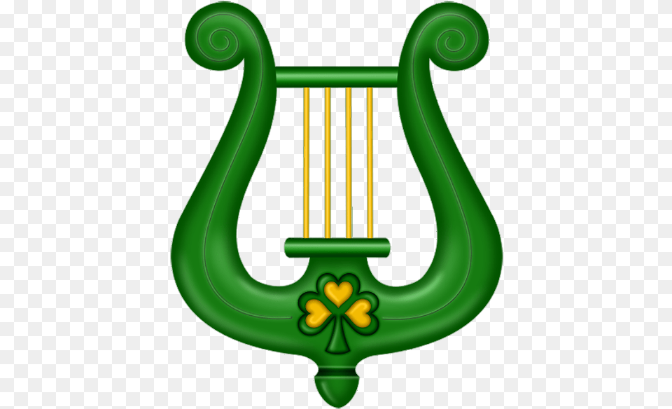 St Patricks Day Green Harp Clipart, Lyre, Musical Instrument, Device, Grass Free Transparent Png
