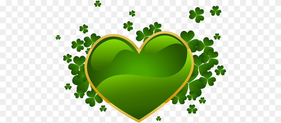 St Patricks Day Heart With Shamrock Clipart St Patricks Day, Green Free Png Download