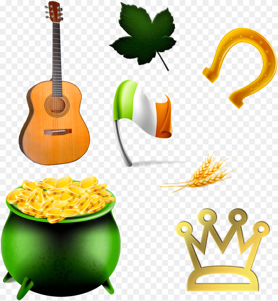 St Patricks Day Irish Pot Of Gold Image On Pixabay Illustration, Guitar, Musical Instrument, Animal, Bird Free Png