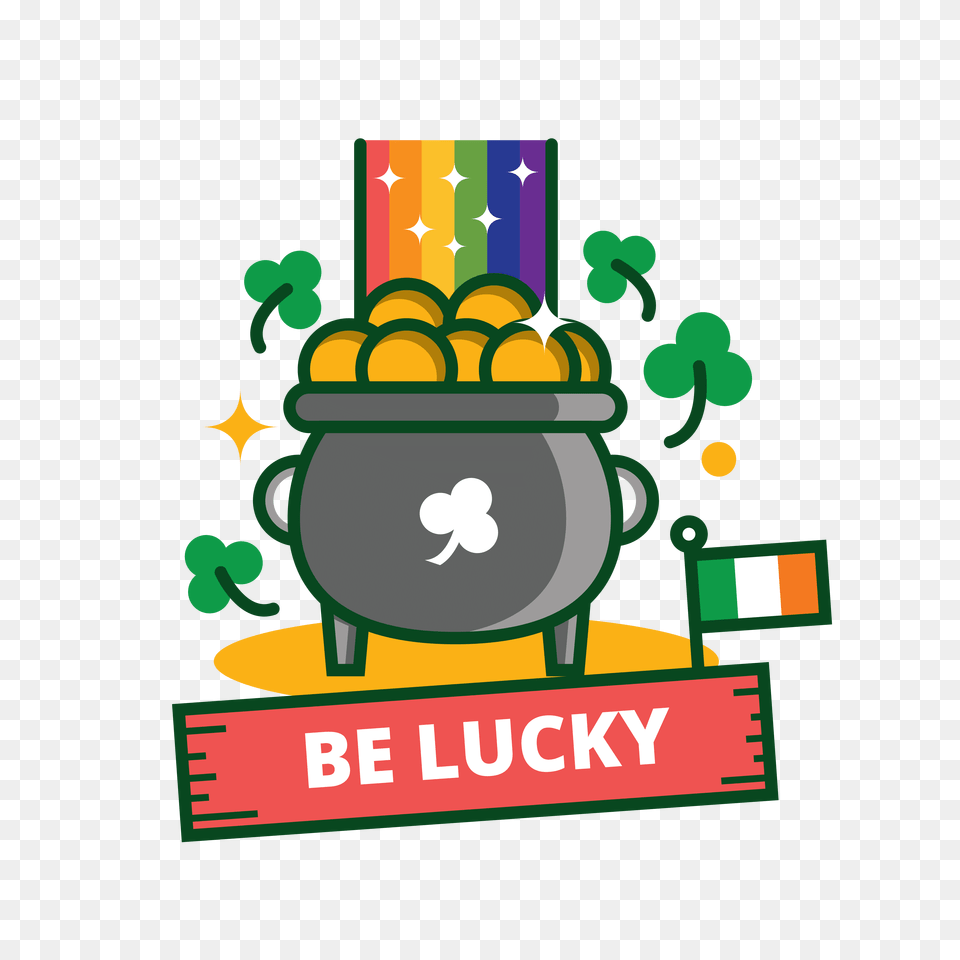 St Patricks Day Lucky Pot Sticker, Advertisement, Dynamite, Weapon Free Png