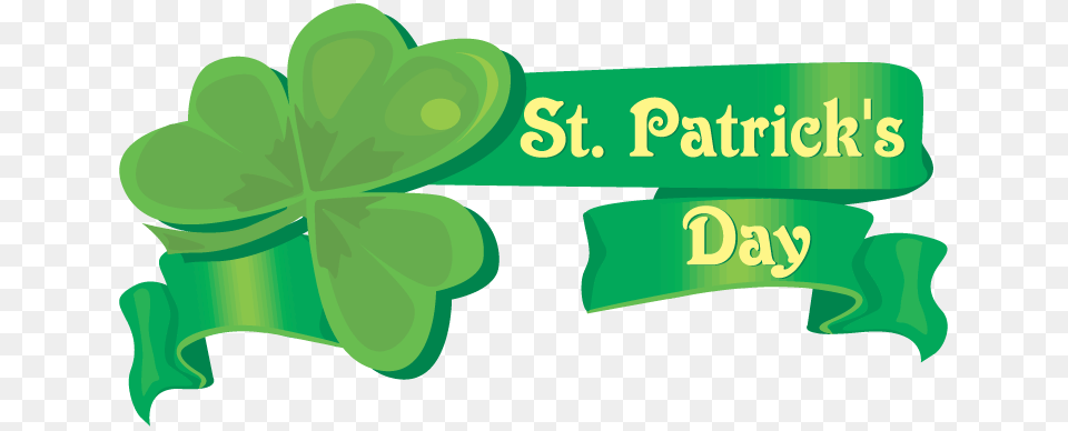 St Patricks Day Ribbon Banner, Plant, Green, Leaf, Herbs Free Png