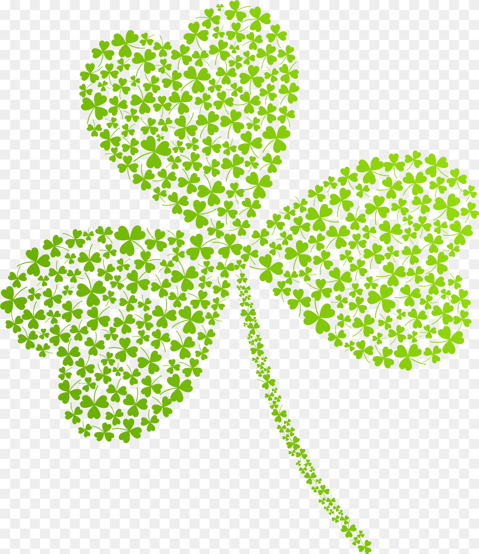 St Patricks Day Shamrock Clip Art Image St Patricks Day, Pattern, Plant, Leaf, Floral Design Png