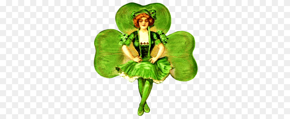 St Patricks Day Vintage Shamrock Figure, Green, Clothing, Costume, Person Png