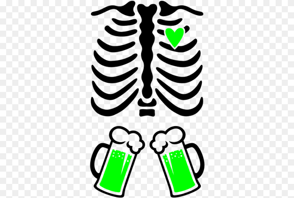 St Patricks Ribcage Beer Skeleton Baby Svg, Green, Astronomy, Moon, Nature Free Png
