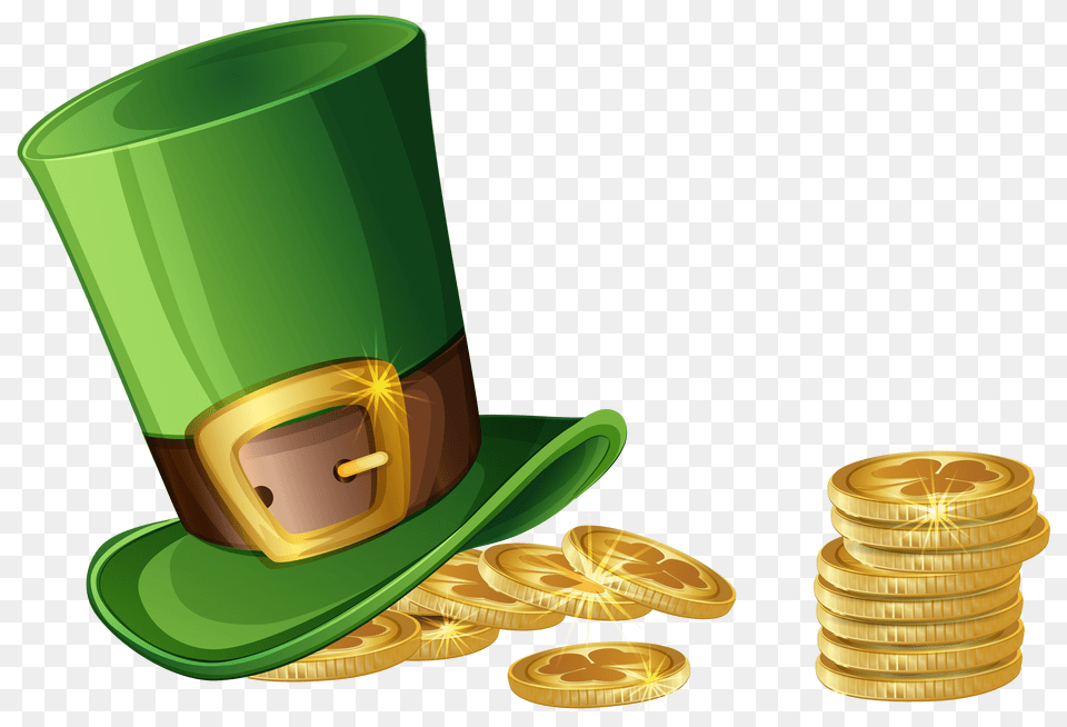 St Patricku0027s Day Hat And Gold Coins Stickpng Clipart St Patricks Day Free Transparent Png