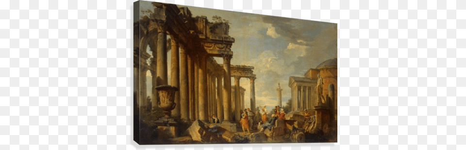 St Sibyl Sermon In Roman Ruins With The Statue Of Apollo Sibyl39s Sermon In Roman Ruins, Art, Painting, Person, Archaeology Free Png Download