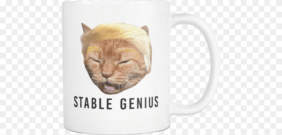 Stable Genius Trump Cat Meme Coffee Mug Coffee Cup, Animal, Mammal, Pet, Beverage Free Png Download