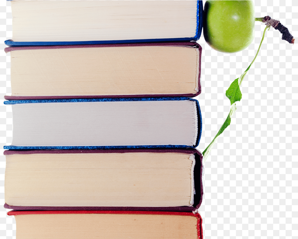 Stack Of Books Clipart Apple Books Top View, Book, Publication, Food, Fruit Free Png Download