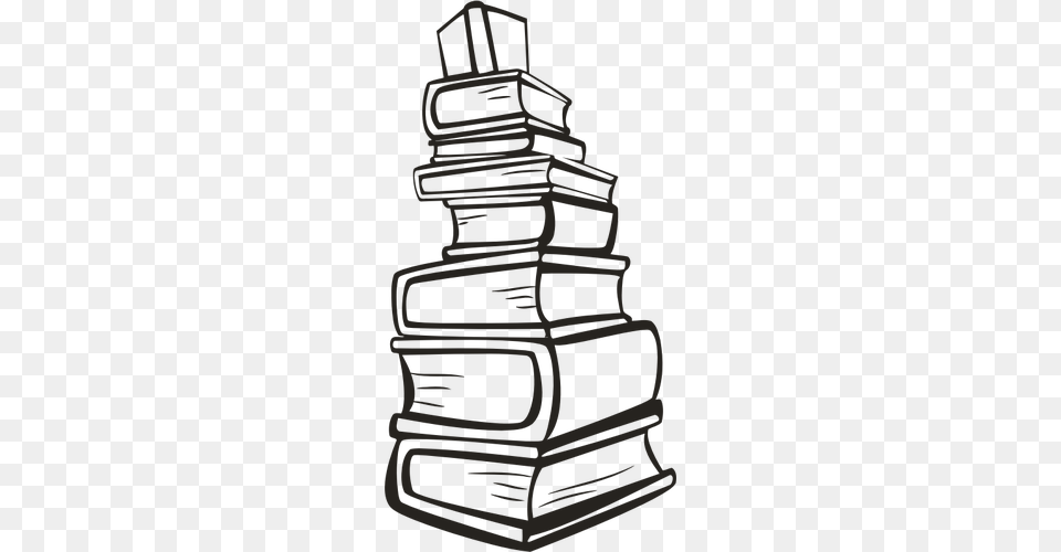 Stack Of Books In Black And White, Transportation, Vehicle, Yacht, Furniture Png