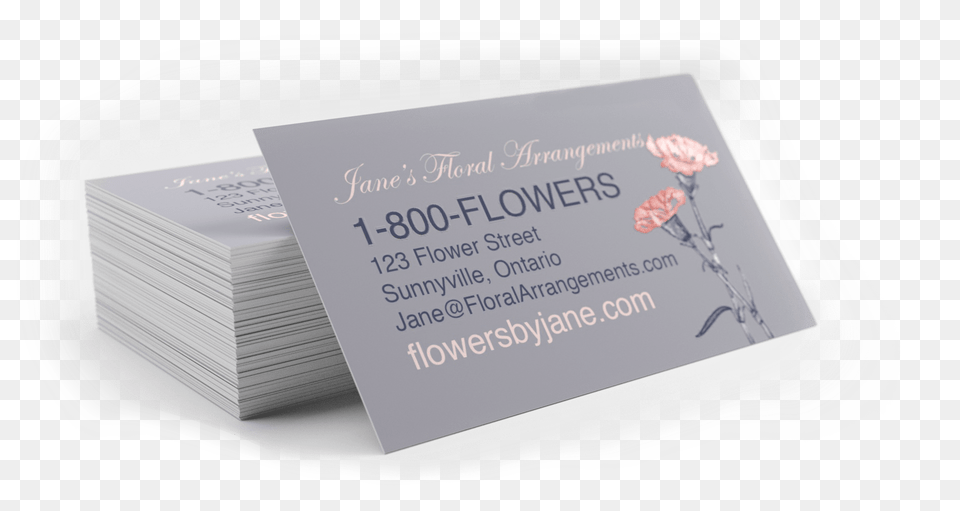 Stack Of Business Cards With Spot Varnish For A Florist Book Cover, Paper, Text, Business Card Free Transparent Png