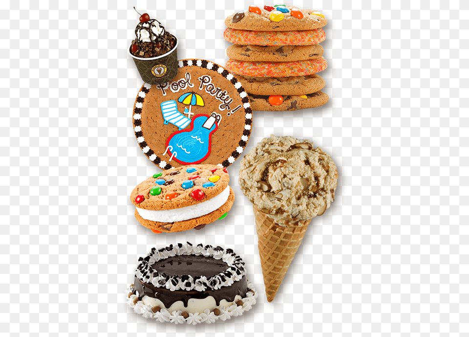 Stack Of Cookies Cookie Cake, Food, Ice Cream, Cream, Dessert Png Image
