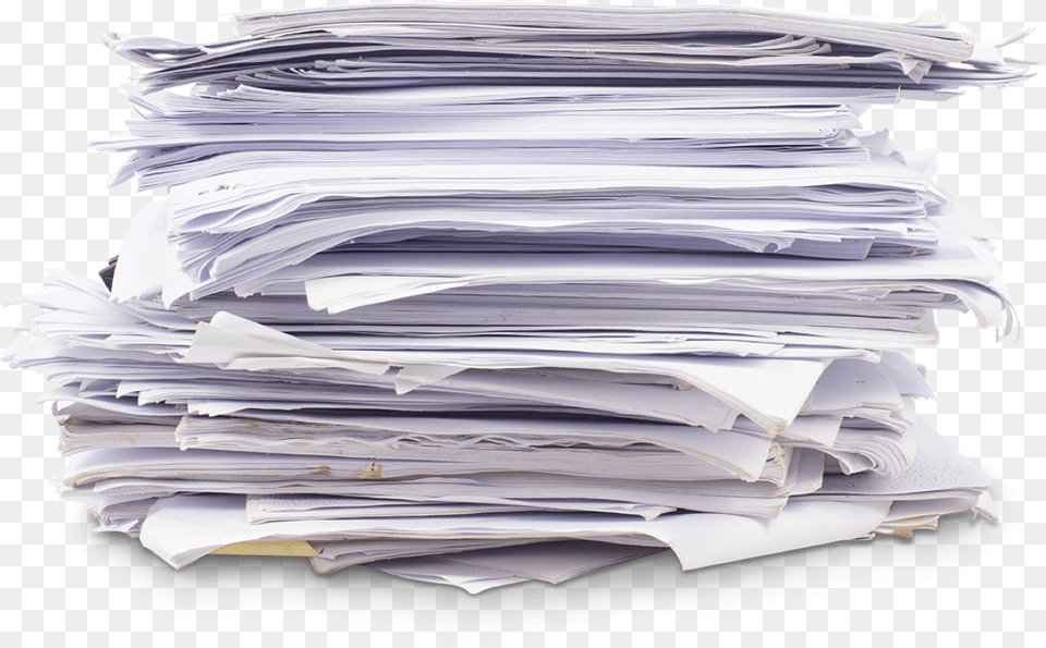 Stack Of Papers Office Paper Waste, Text, Document Png Image