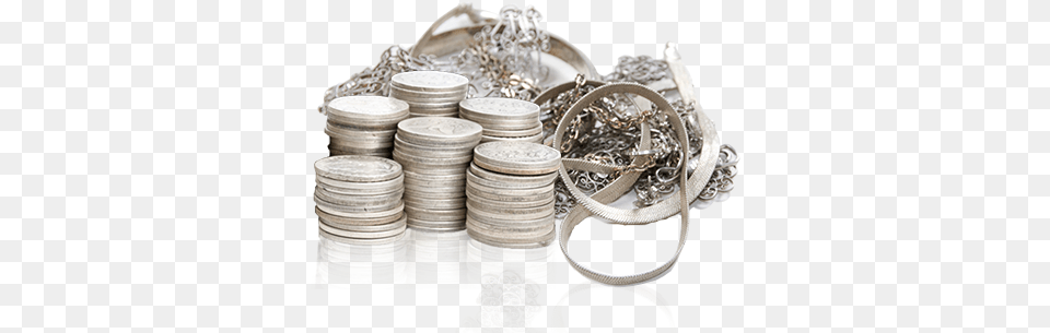 Stack Of Silver Coins Silver Coins, Money Png Image