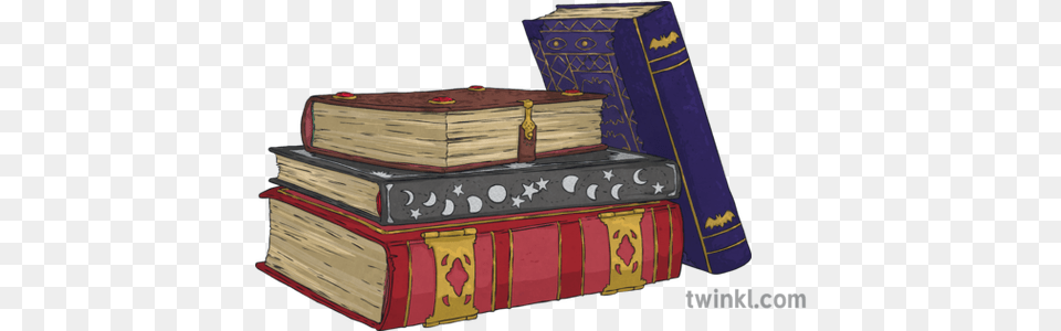 Stack Of Spell Books Witch Wizard Witchcraft Magic Halloween Ks2 Stack Of Magic Books, Book, Publication, Treasure Png Image