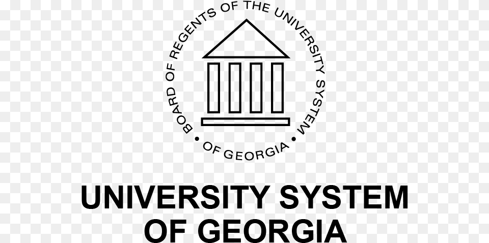 Stacked Black On White Logo With Text University System Of Georgia, Gray Png