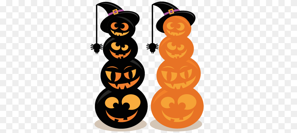 Stacked Jack O Lanterns Svg Cut Files Halloween Svg Stacked Jack O Lanterns, Festival, Nature, Outdoors, Snow Png