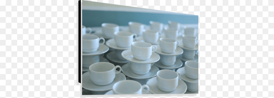 Stacked Tea Cups Canvas Print Tea, Cup, Saucer, Art, Porcelain Free Transparent Png