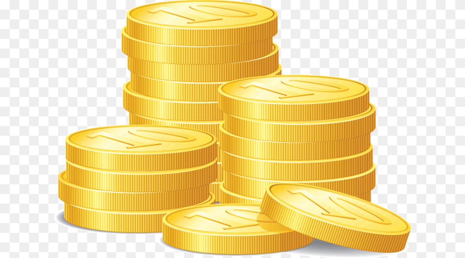Stacks Coins Vector, Gold, Tape, Treasure, Coin Png Image