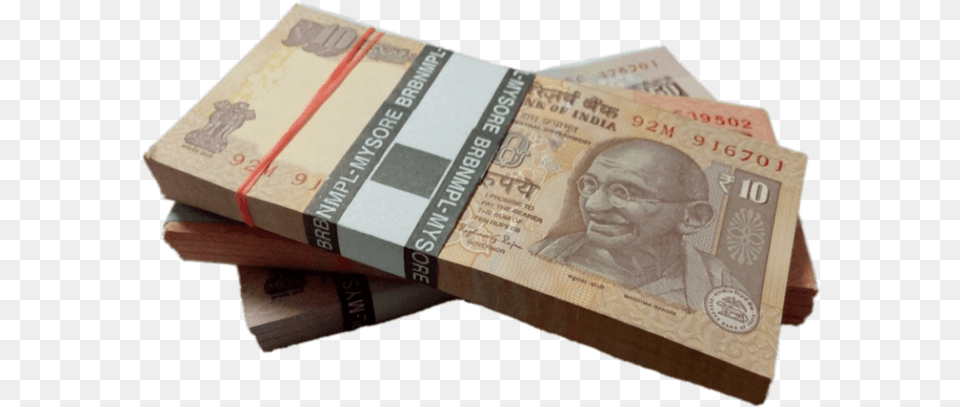 Stacks Of Rupee Notes Indian Currency In, Adult, Male, Man, Person Free Transparent Png